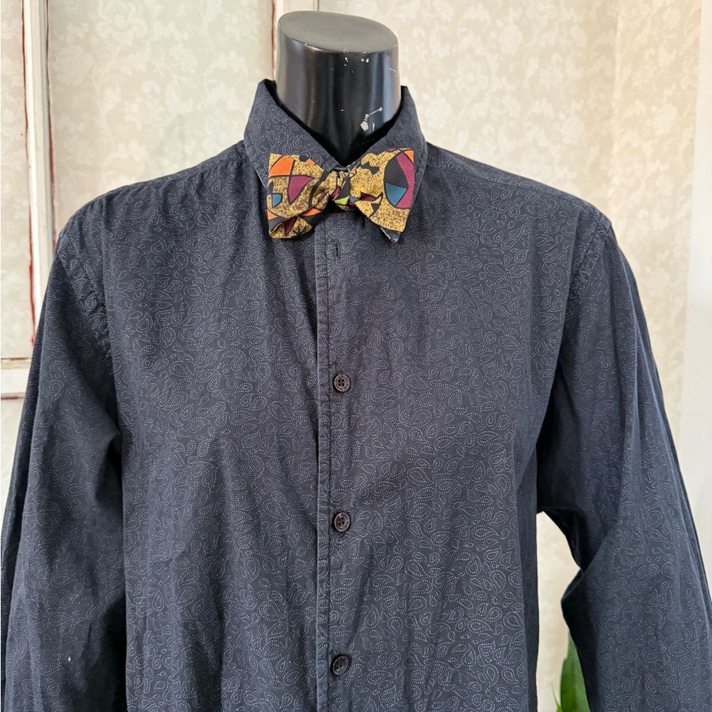 Carrot & Gibbs 100% silk bow tie. Multicolor. Geometric, abstract. Adjustable